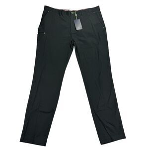 Society of Threads Mens Slim Fit Stretch Chino Pants Black 38
